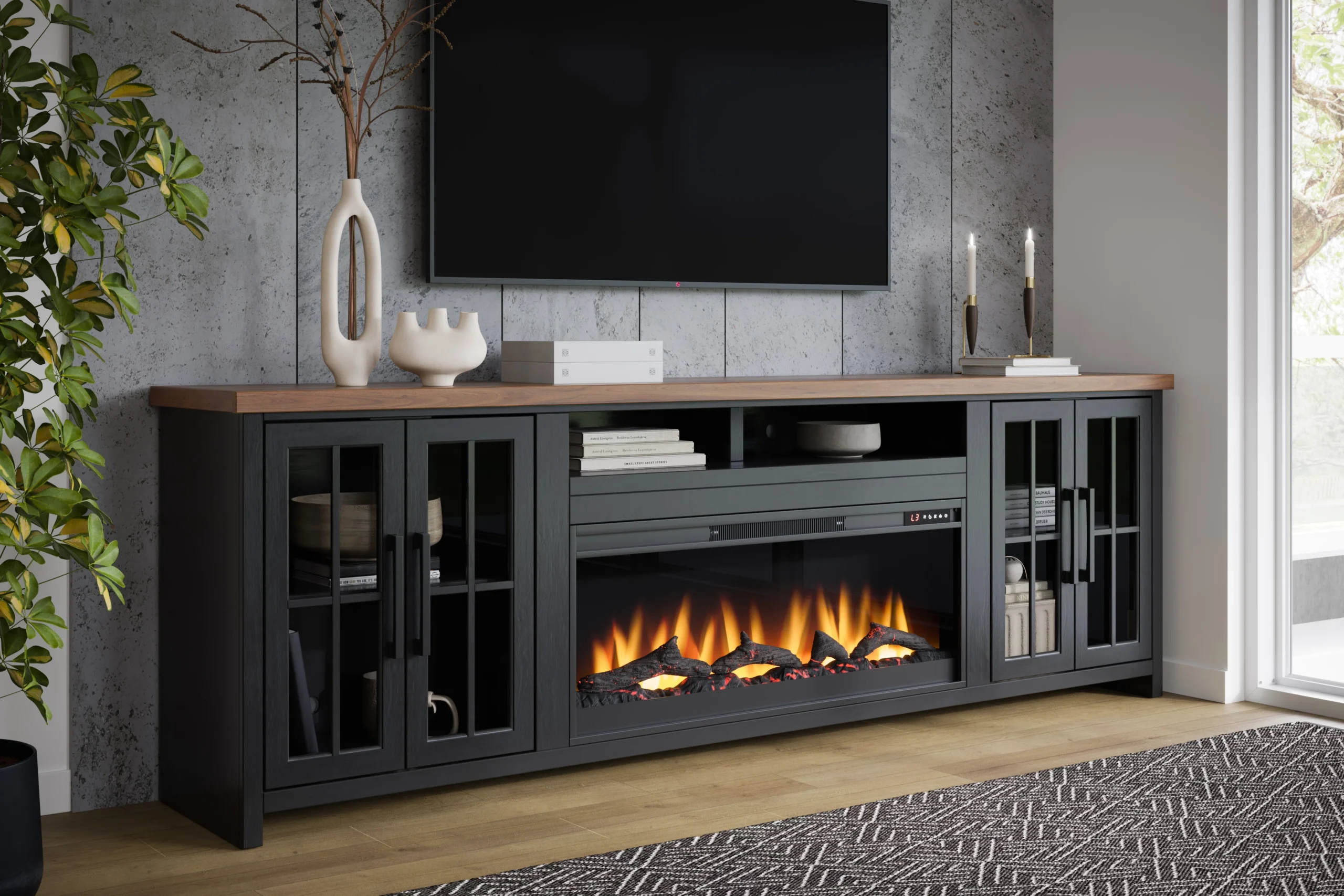 entertainment centers with fireplace